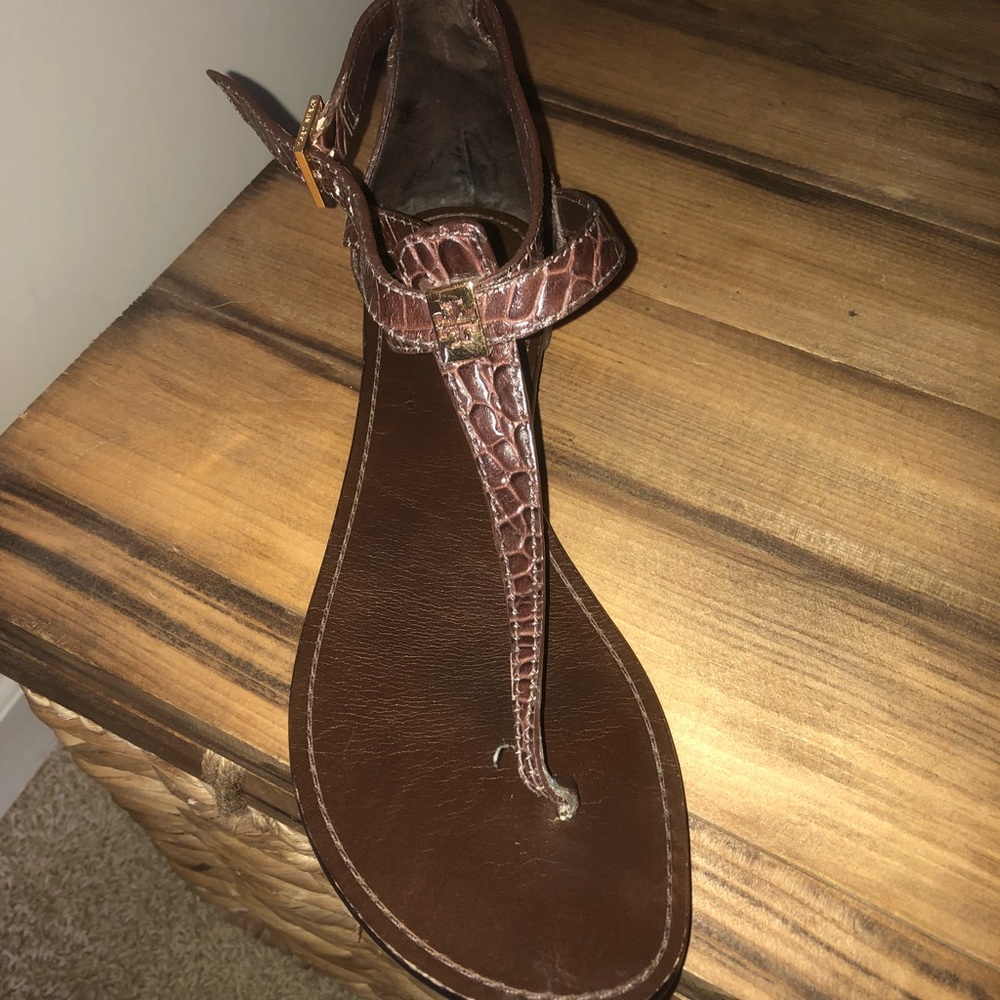 TORY BURCH BROWN LEATHER SANDALS